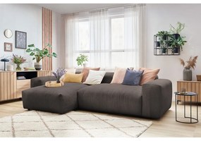 Кафяв ъглов диван от велур (ляв ъгъл) Lafayette - Bobochic Paris