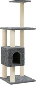 Котешко дърво със сизалени стълбове, тъмносиво, 104 см
