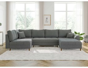 Сив ъглов диван от плат букле (десен ъгъл/"U" форма) Ariella – Ropez