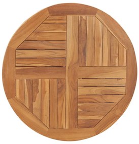 48986 vidaXL Плот за маса, тиково дърво масив, кръгъл, 2,5 см, 80 см