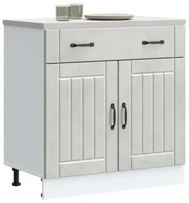 853741 vidaXL Кухненски шкаф Lucca, бетонно сив, инженерно дърво