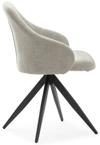 Светлосиви тапицирани трапезни столове в комплект с подлакътници 2 бр. Tamara – Marckeric