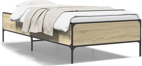 844987 vidaXL Рамка за легло, дъб сонома, 90x190 см, инженерно дърво и метал