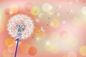 Тапет – Червено глухарче с абстрактен фон
