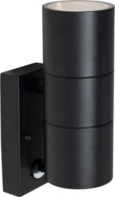Външен аплик черен 2-светлинен AR70 със сензор за движение - Duo