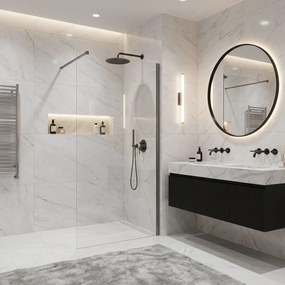 Параван за душ Rea Flexi Transparent / Titan 80