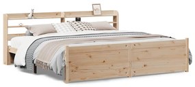 3306768 vidaXL Рамка за легло с табла, 180x200 см, борово дърво масив