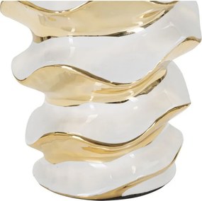 Бяла/златистa керамична настолна лампа с текстилен абажур (височина 53 cm) Glam Space – Mauro Ferretti