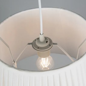 Ретро висяща лампа крем 45 см - Plisse