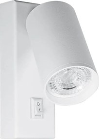 Спот за стена с прекъсвач LUX, бял, 1хGU10