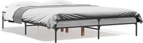 845044 vidaXL Рамка за легло, сив сонома, 135x190 см, инженерно дърво и метал