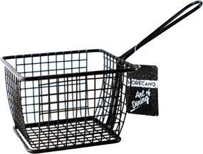 Horecano - Метална кошничка за сервиране с една дръжка 12x10x8см черна(HC-981488)