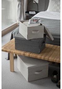 Бежова текстилна кутия за съхранение с капак 35x19x26 cm Soft Storage – Bigso Box of Sweden