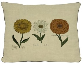 Бежова възглавница с мотив на цветя Цветя, 50 x 35 cm - Surdic