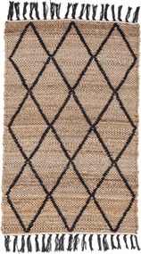 Черен/в естествен цвят ръчно изработен ютен килим 60x90 cm Shaila – Yes Everyday