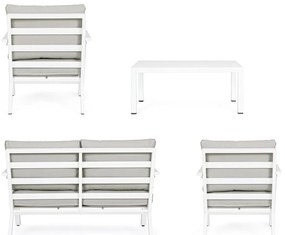 Бял алуминиев градински комплект от за отдих за 4 Harley – Bizzotto