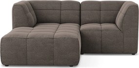 Кафяв ъглов диван от прежда с примки от букле (ляв ъгъл) Aloha – Makamii