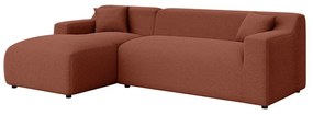 Ъглов диван от рипсено кадифе в тухлен цвят (ляв ъгъл) Martin – Ropez