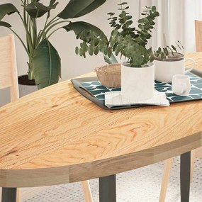 4009044 vidaXL Плот за маса, 140x60x4 см, дъбово дърво масив, овална