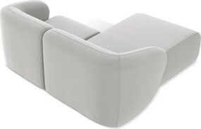 Светлосив кадифен ъглов диван (ляв ъгъл) Lani – Makamii