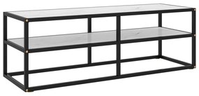 Sonata ТВ шкаф, черен, с бяло мраморно стъкло, 120x40x40 см