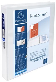 Exacompta Папка Kreacover, А4, с 2 ринга, 3 джоба, 47 mm, бяла