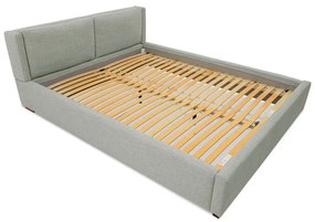 Сиво двойно легло 160x200 cm тапицирано с включена подматрачна рамка Dreamer – Scandic