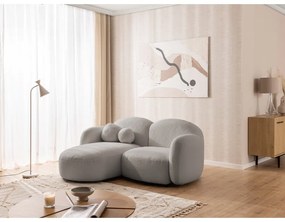 Сив ъглов диван от прежда с примки от букле (ляв ъгъл) Orbit – Ropez