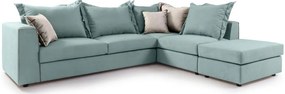 Ъглов диван Broadway-Тюркоаз-Десен