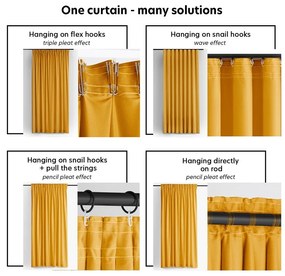 Затъмняваща завеса в цвят горчица 140x300 cm Velto – Filumi