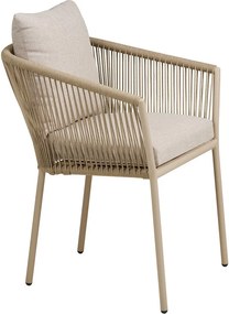 Бежов градински стол метален/подплатен Salerno – House Nordic