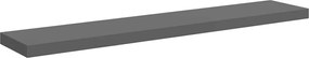 323799 vidaXL Окачен стенен рафт, сив гланц, 120x23,5x3,8 см, МДФ