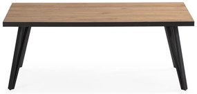 Черна/естествена масичка за кафе с дъбов плот 60x120 cm Sindi - Marckeric