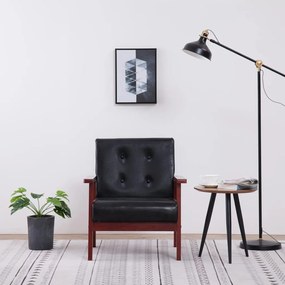 248641 vidaXL Фотьойл, черен, изкуствена кожа
