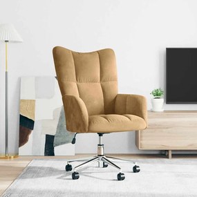 328169 vidaXL Релакс стол, кафяв, кадифе