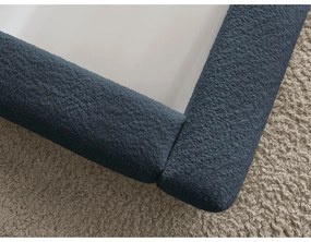 Тъмносиньо тапицирано двойно легло с място за съхранение с включена подматрачна рамка 160x200 cm Orlane – Bobochic Paris