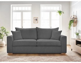 Сив разтегателен диван от рипсено кадифе 225 cm Augustin – Bobochic Paris