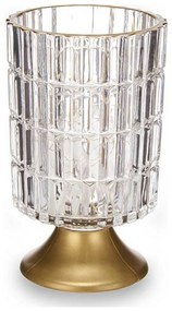 LED Фенер Метал Златен Прозрачен Cтъкло (10,7 x 18 x 10,7 cm)