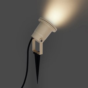Градински прожектор бежов GU10 50mm регулируем IP65 вкл. кабел и щепсел - Basic