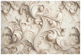 Тапет – Елегантни бежови орнаменти върху мрамор