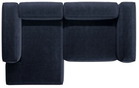 Тъмносин ъглов диван от рипсено кадифе (ляв ъгъл) Bergano – Cosmopolitan Design