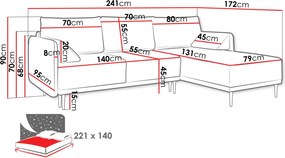 Ъглов диван Bardo-Зелено