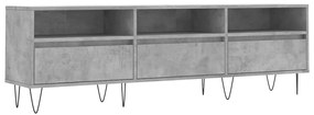 831280 vidaXL ТВ шкаф, бетонно сиво, 150x30x44,5 см, инженерно дърво