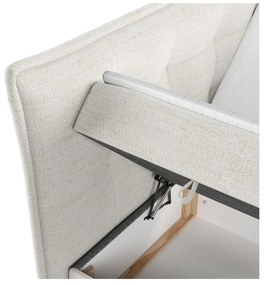 Кремаво боксспринг легло с място за съхранение 200x200 cm Sinai – Maison de Rêve