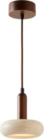 Кафяво/бежово LED висящо осветително тяло с каменен абажур ø 15 cm Karo – Opviq lights