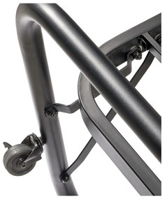 Черно метално сгъваемо единично легло 90x200 cm с включена подматрачна рамка Lucy – WOOOD