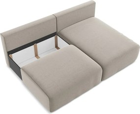 Кафяво-сив кадифен сгъваем/с място за съхранение ъглов диван (десен ъгъл) Kalena – Makamii