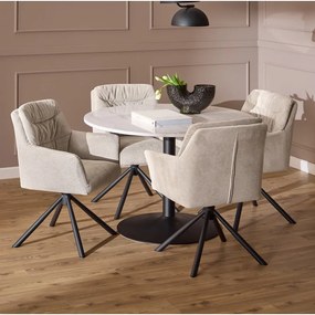 Бежов тапициран трапезен стол с подлакътници Alonso – Actona