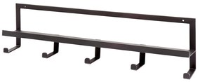 Черна метална стенна закачалка с рафт Quinn - WOOOD