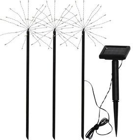 Комплект от 3 външни слънчеви LED светлини Фойерверк, височина 40 см Firework - Star Trading